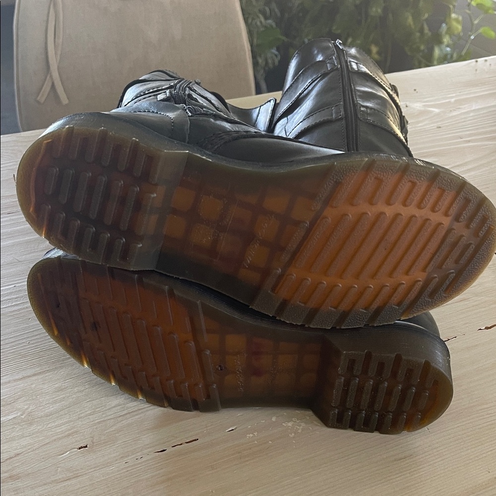 Dr. Martens Docs Phina Tall Buckle Leather Combat Boots EUC sz 10 Rare - Picture 12 of 16